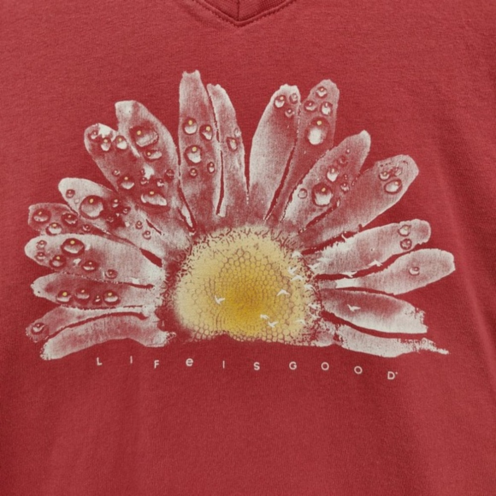 Life is Good Womens Cottagecore Nature Daisy Top XXXL Desert Coral Crusher VNeck